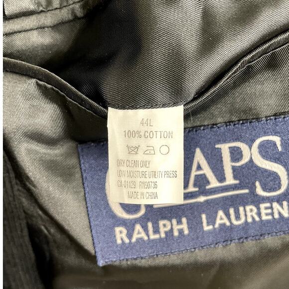 Chaps Ralph Lauren Cotton Corduroy Sport Coat Blazer Black Men's Sz 44L Classic - Picture 8 of 12